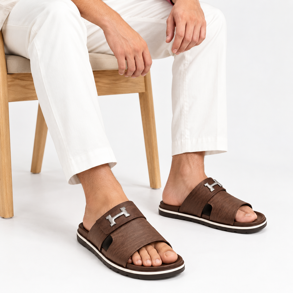 Premium H-Buckle Men’s Slides